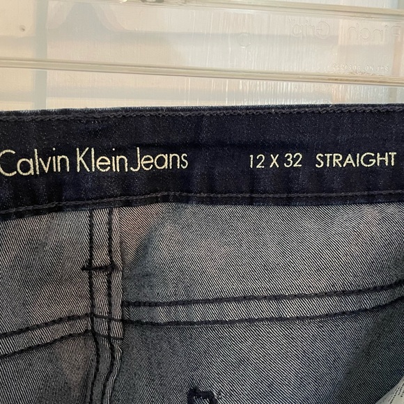CALVIN KLEIN Jeans Women’s Straight Size 12 Dark Denim Blue - Picture 7 of 12